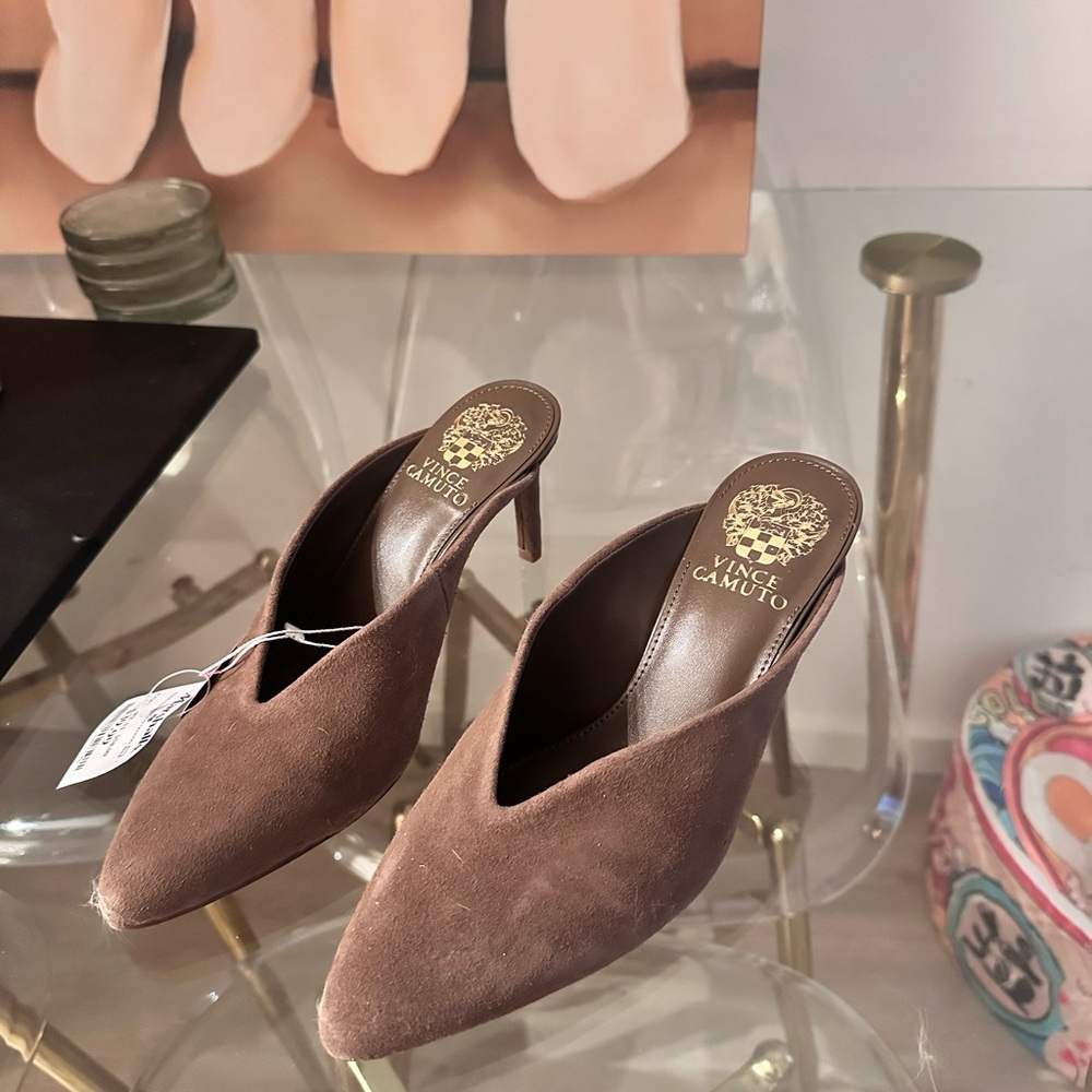Vince Camuto Chocolate Brown Mules